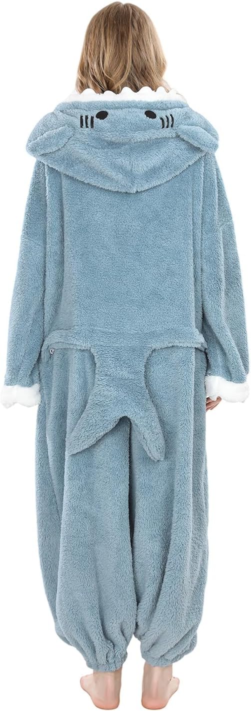 LTAKK One Piece Pajamas Women Shark Monokuma Cosplay Costume Hooded Adult Christmas Homewear Animal Hoodie Blanket - Image 2