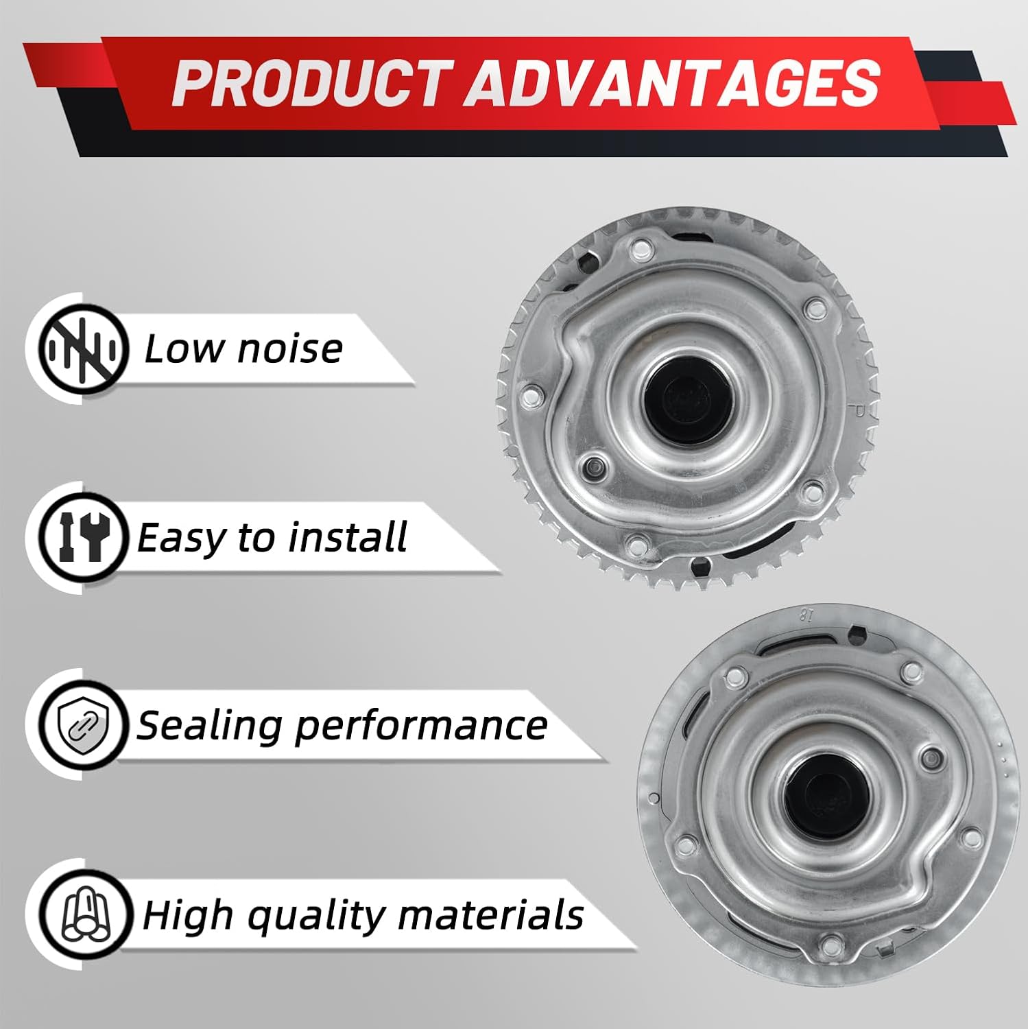 Engine Timing Camshaft Intake VVT Sprocket Cam Phaser Gear Compatible with Chevy Aveo Cruze Sonic Trax 1.6L 1.8L 55567048 55568386