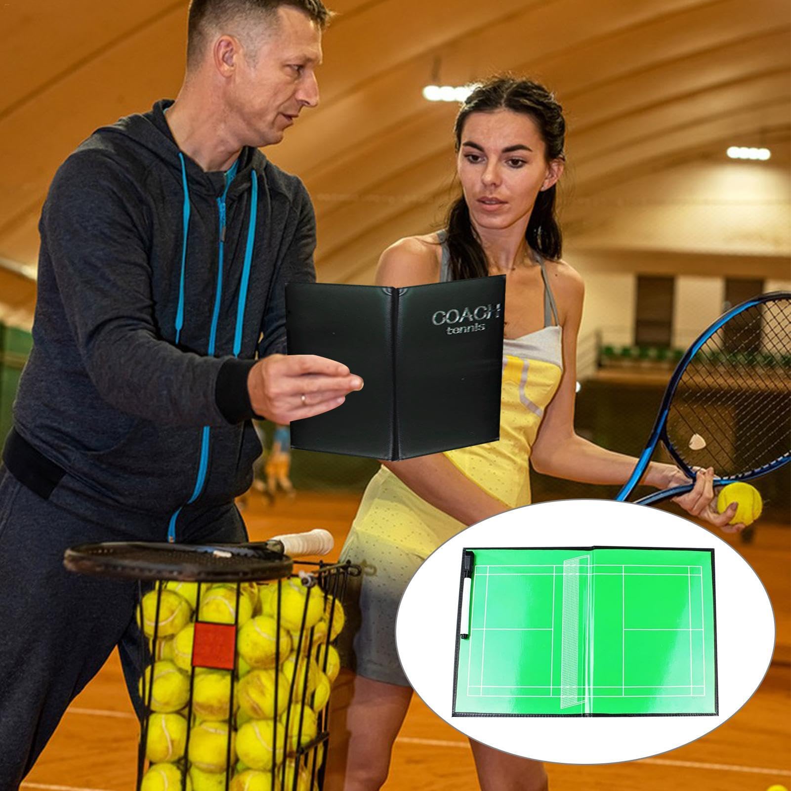 Volleyball-Klemmbrett für Trainer – Tennis-Klemmbrett Trainer-Klemmbrett | trocken abwischbares Klemmbrett | Coachingboard | Faltbares Markierbrett Tennisbrett | Tenniszubehör für Strategieplanung