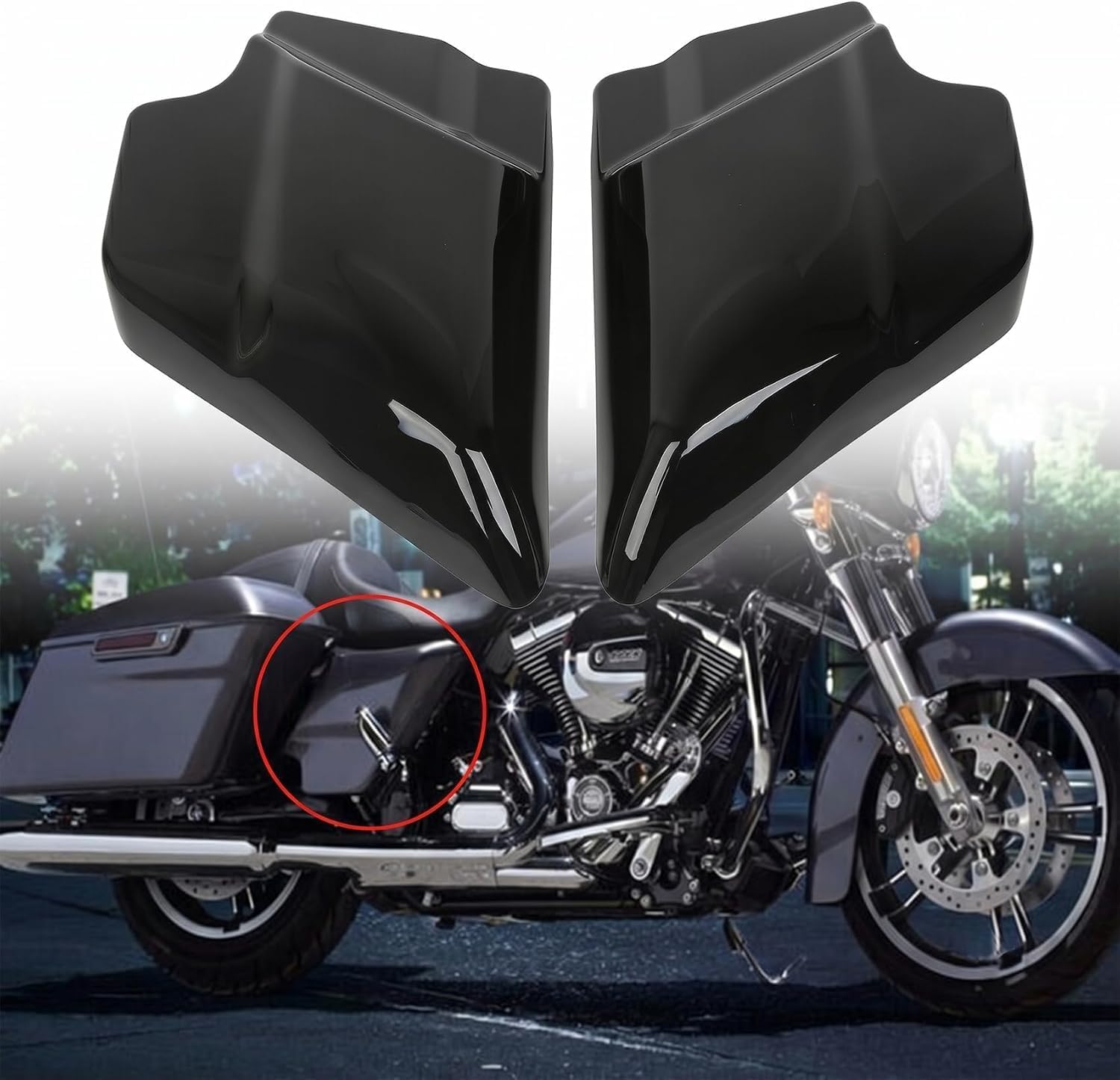 Harley-Davidson バイクシールド Amazon.com: TCMT Side Cover Panel Fit For Harley 2009-2025 Touring