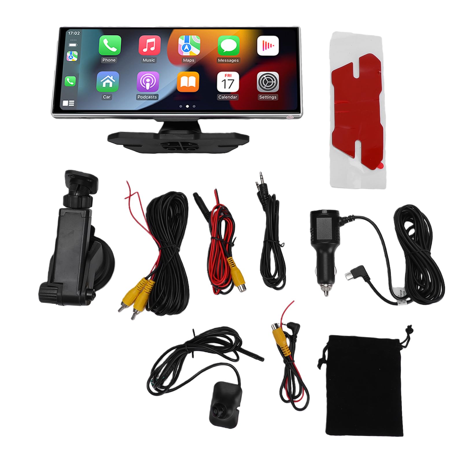 Pantalla IPS de 11,26 Pulgadas, Diseño de Panel Curvo 2.5D Bluetooth 5.0 y Transmisor FM con Altavoz Incorporado, Adecuado para Automóviles, Camiones y Remolques Soporte