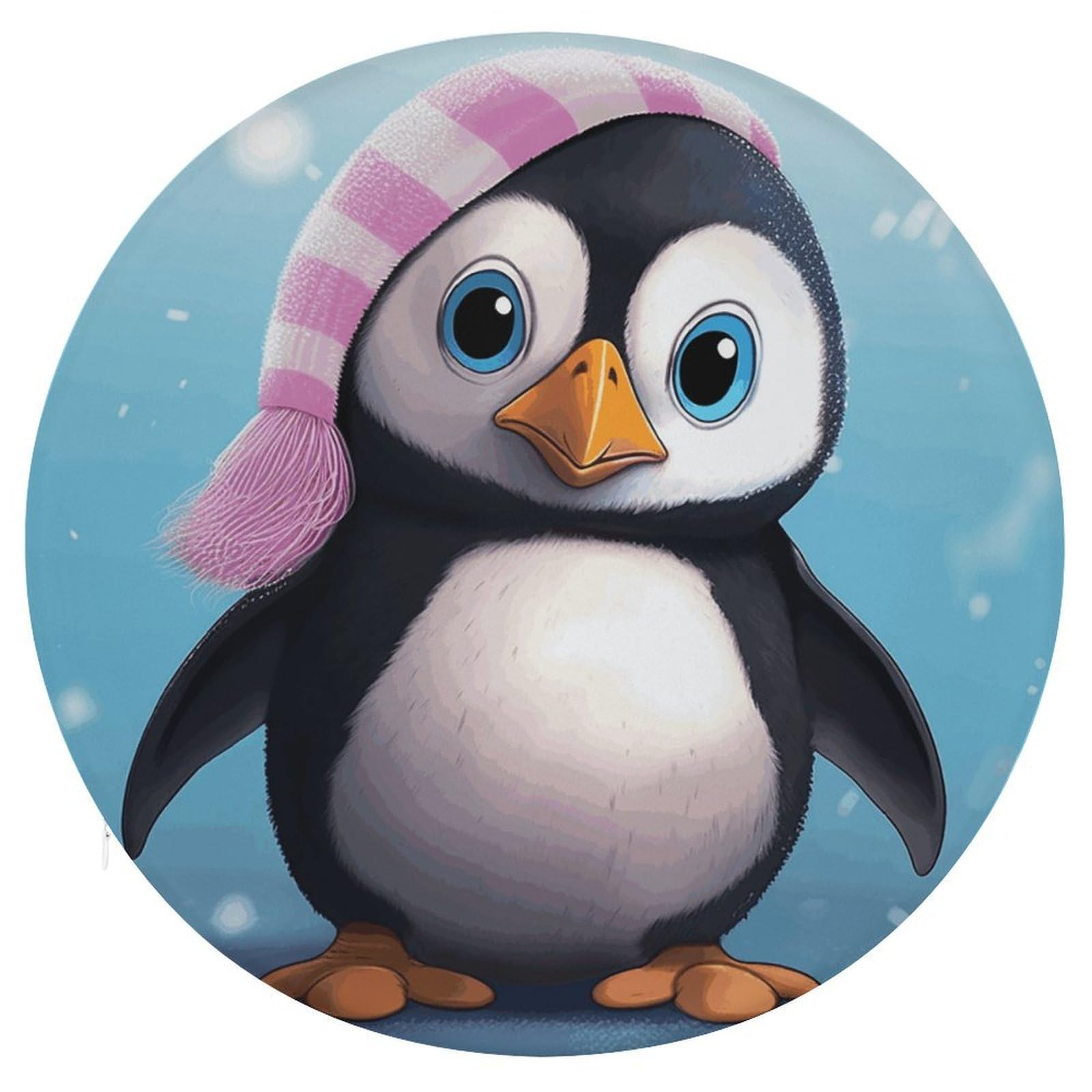 Wsoihfec Style Lovely Penguin Seat Cushion Round Chair Pad