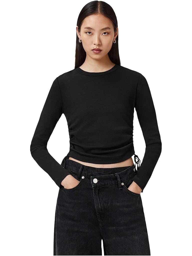 Black AllSaints Sonny Long Sleeve Tee