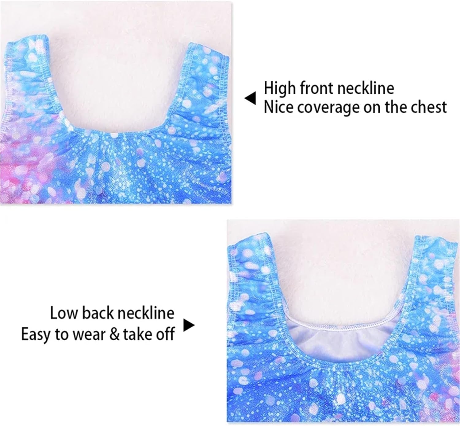 Gymnastics Leotards For Girls Two-Piece Tank Printing Slim Scoop Neck Gymnastics Bodysuit With Hairband