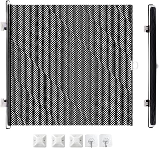 Extendable Cat Dog Security Gate | PVC + Metal Telescopic Barrier | No Floor Damage Design | Adjusts 40-125cm | Stairs, Doorways, Kitchen Safety | Includes Locators & Hooks