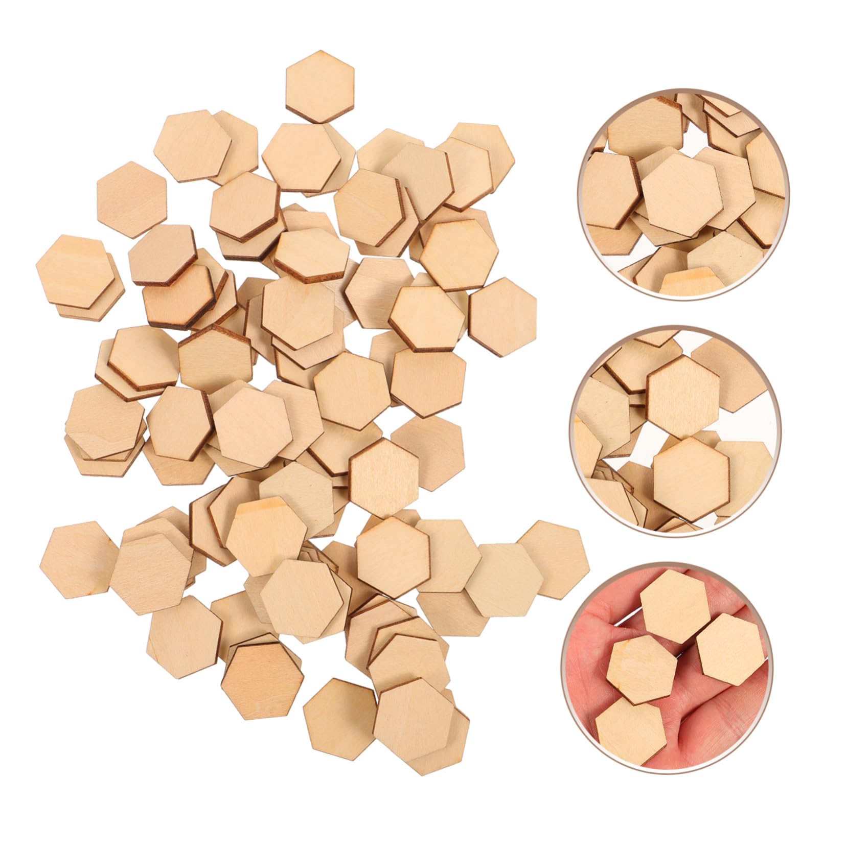 Decorazioni in Legno Esagonali 20mm, 100 Pezzi, per Lavoretti DIY | Pezzi di Legno per Lavoretti Natalizi, per Matrimonio e Feste, Ornamenti Fai da Te per Decorazioni