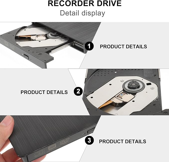 Unidad externa grabadora DVD y CD TEHAUX USB 3.0 portátil miniatura 3