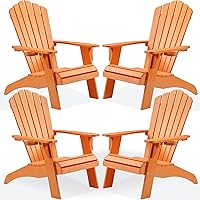 Vista 25 de Psilvam Silla Adirondack de gran tamaño, resistente a la decoloración y sin olor, sillas de madera de polietileno para hoguera con soporte