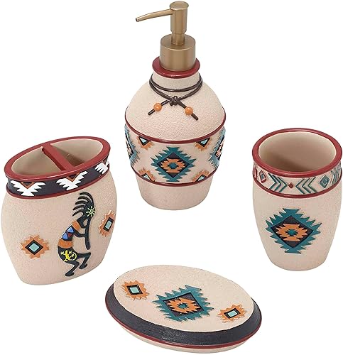 Miniatura 12 de Avanti Linens - Jabonera, ideal para baño o cocina, decoración decorativa del hogar (colección Navajo Danza)