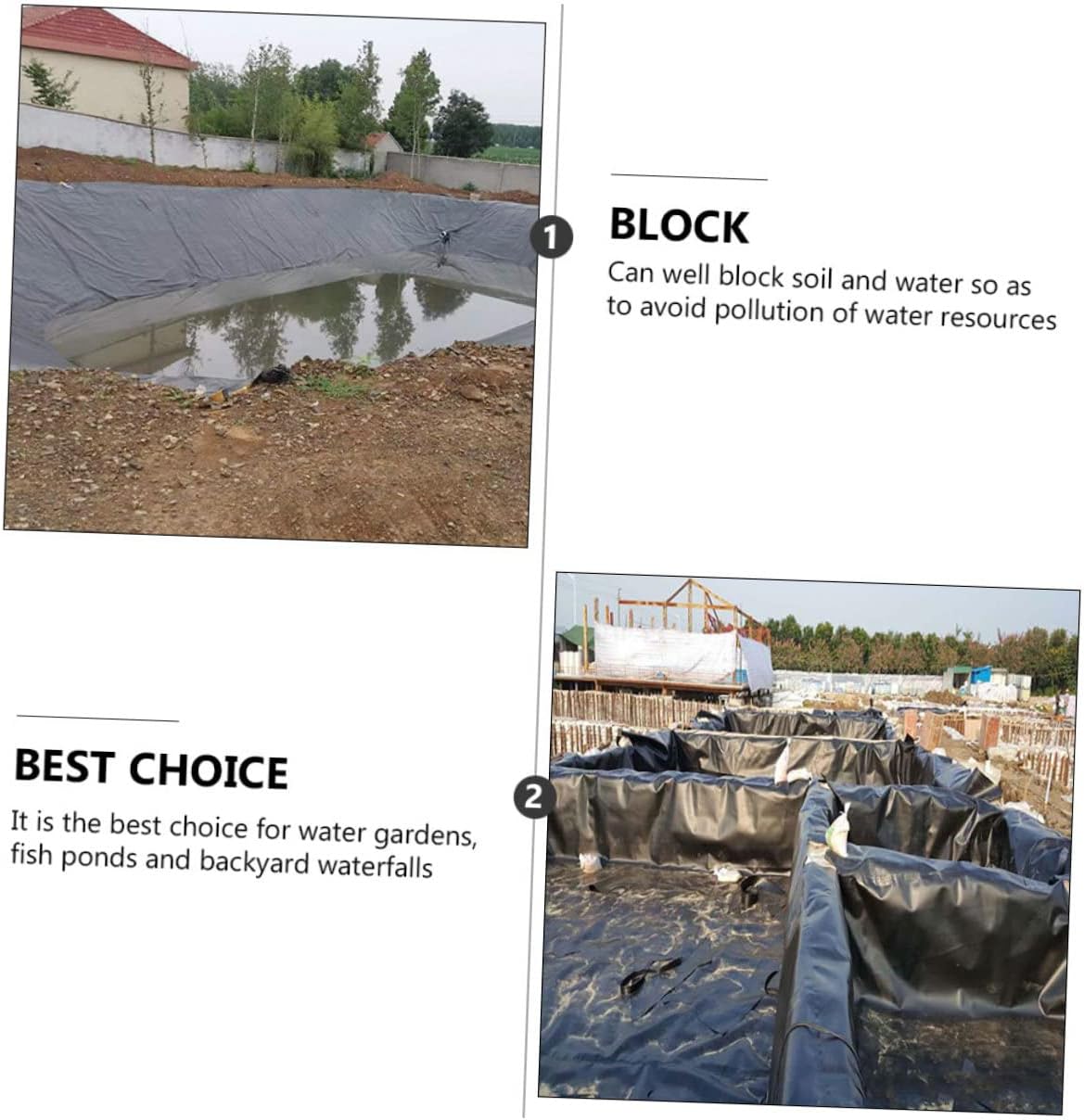 Liner Hdpe Film for Fish Ponds Waterfalls and Water Gardens Durable Tear-Resistant Material for Custom Sizing Prevents Water Seepage Ensures Fish Safety