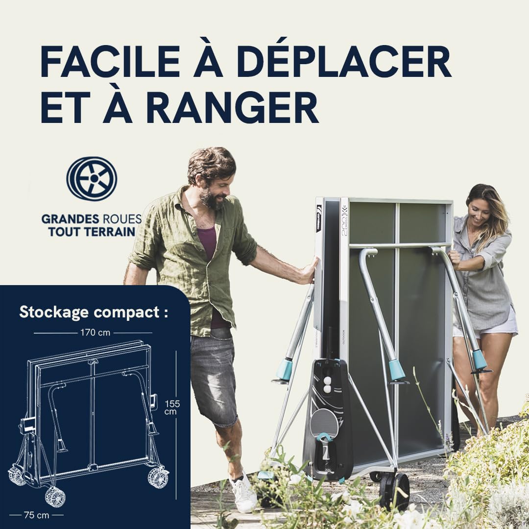CORNILLEAU - Table de ping Pong d'extérieur 200X Outdoor - Loisir de Jardin - Agrément FFTT - Gris