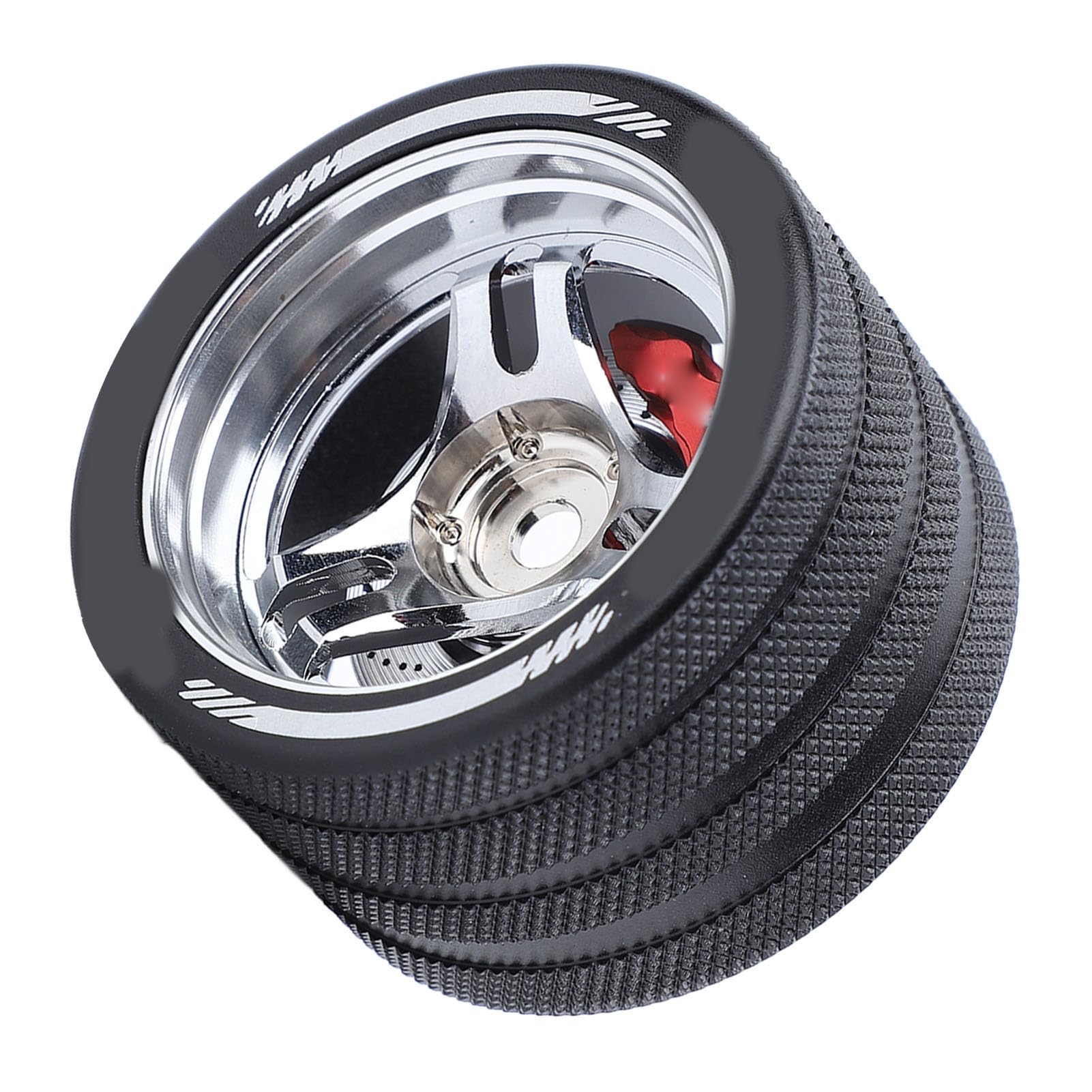 VGEBY Remote Controller Wheel, Aluminum Alloy RC Transmitter Hand Wheel Replacement Accessory RC Steering Wheel Grip for SANWA for FUTABA (Silver)