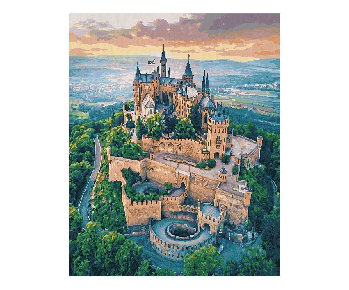 Schipper 609130882 - Dipingere con i Numeri, Burg Hohenzollern, Pittura per Adulti, pennelli e Colori acrilici, 40 x 50 cm