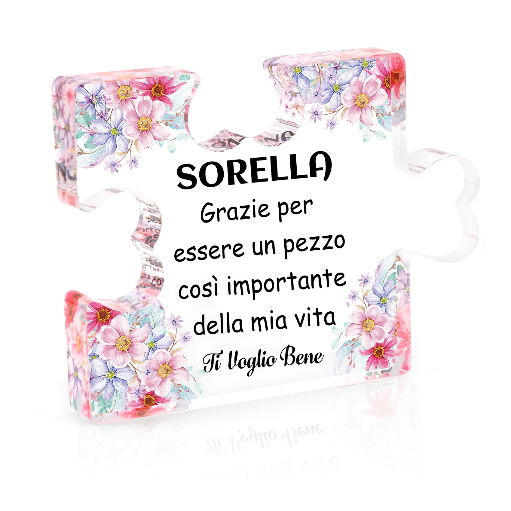Targa Puzzle In Acrilico Per Madrina O Regali Speciali | Con Frase Personalizzata - Design Colorato