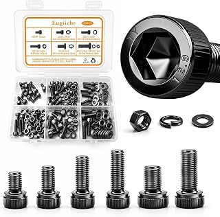 220PCS M3 M4 Screws Assortment Kit, Hex Socket Head Bolts, Nuts & Washers Assorted Set - 12.9 Carbon Steel M3 M4 Screw for 3D Printer