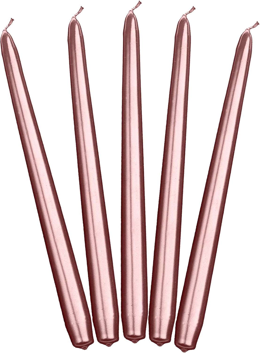 Unbekannt 10 Tapered Candles Rose Gold Metallic 24 cm Table Candles