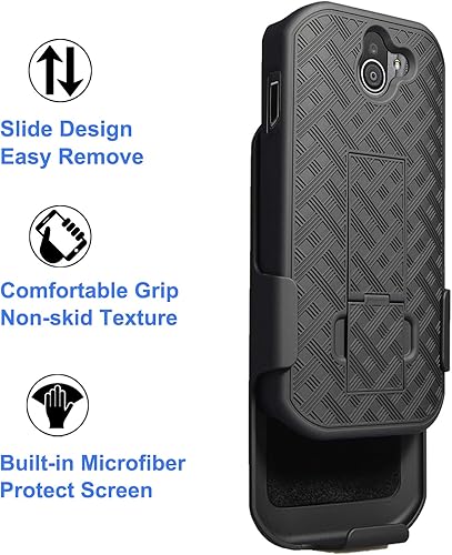 Miniatura 5 de Ailiber Kyocera - Funda DuraForce Pro 2, funda E6910 con protector de pantalla, clip giratorio para cinturón, soporte de soporte, bolsa a prueba de