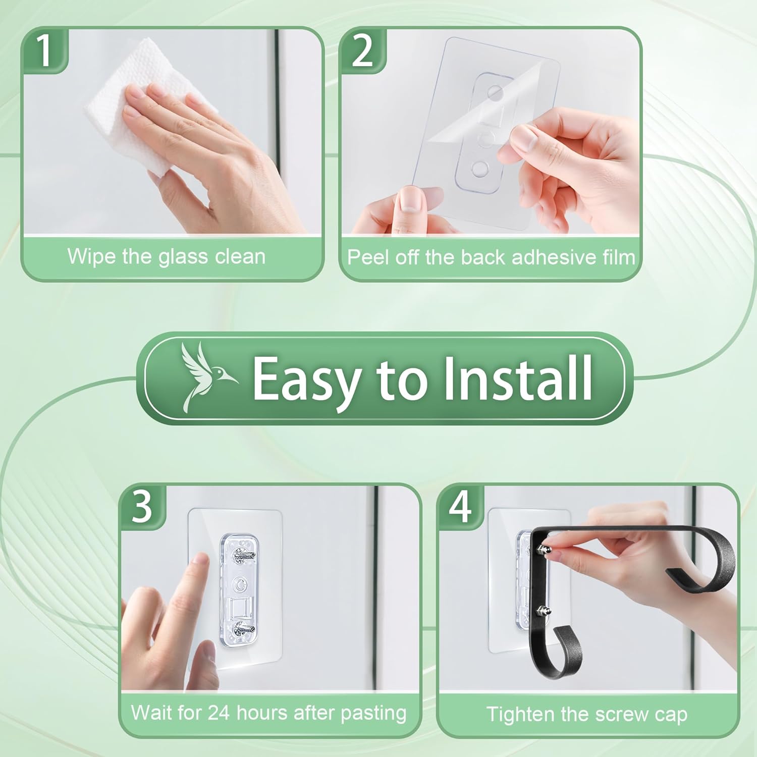 Bird Feeder Hanger Window Mount: Metal Hanging Bird Feeder 6Inch - Geometric Window Hummingbird Feeder - for Outside Decorative - 4pcs - Image 6