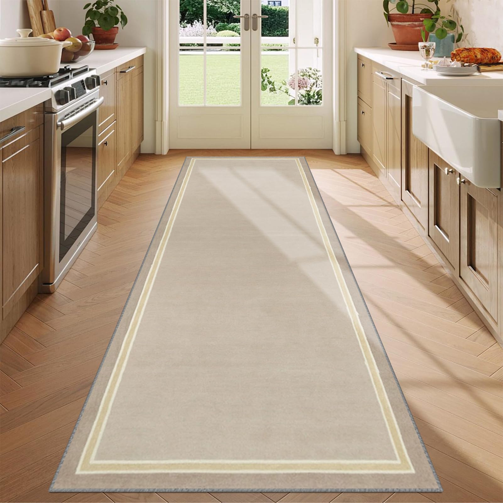 Laegnfho Very Long Hallway Hall Runner Carpet Runner Rug Non Slip Machine Washable Narrow Rugs Corridor Runners Heavy Duty Entrance Mat Kitchen Runners for Living Room Entryway Bedroom 60 x 100 cm