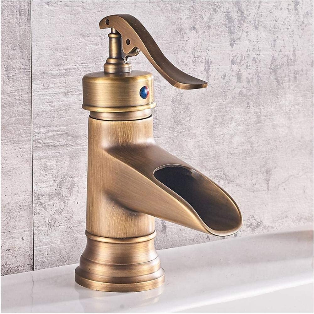 Rubinetto per lavabo da Bagno Bocca a Cascata Miscelatore per lavabo monocomando Rubinetto per lavabo monoforo Rubinetto per Acqua Calda e Fredda