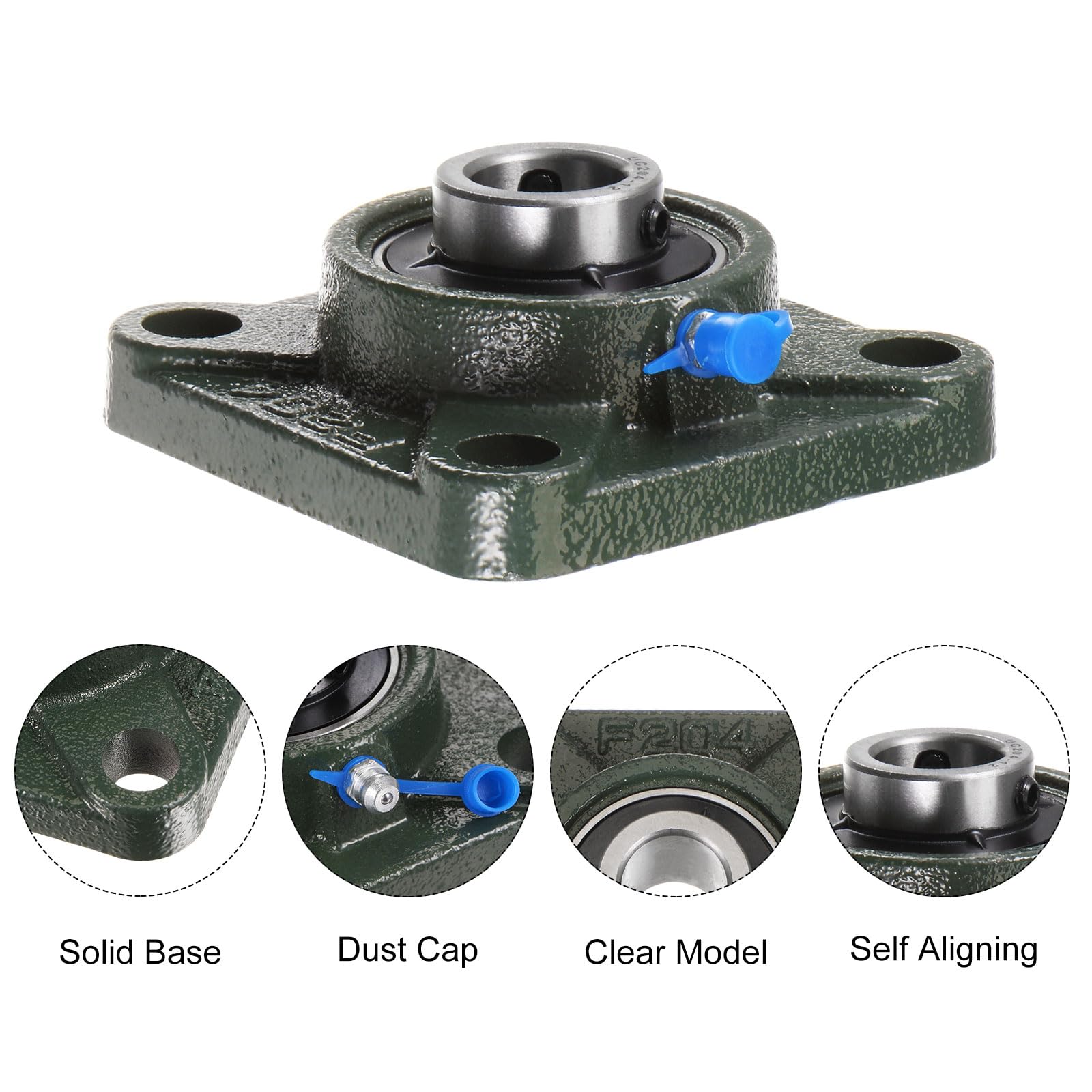 QUARKZMAN UCP204-12 Stehlagergehäuse 3/4" Bohrung – 2 Stück, Gusseisen, Für Landwirtschaft & Industrie