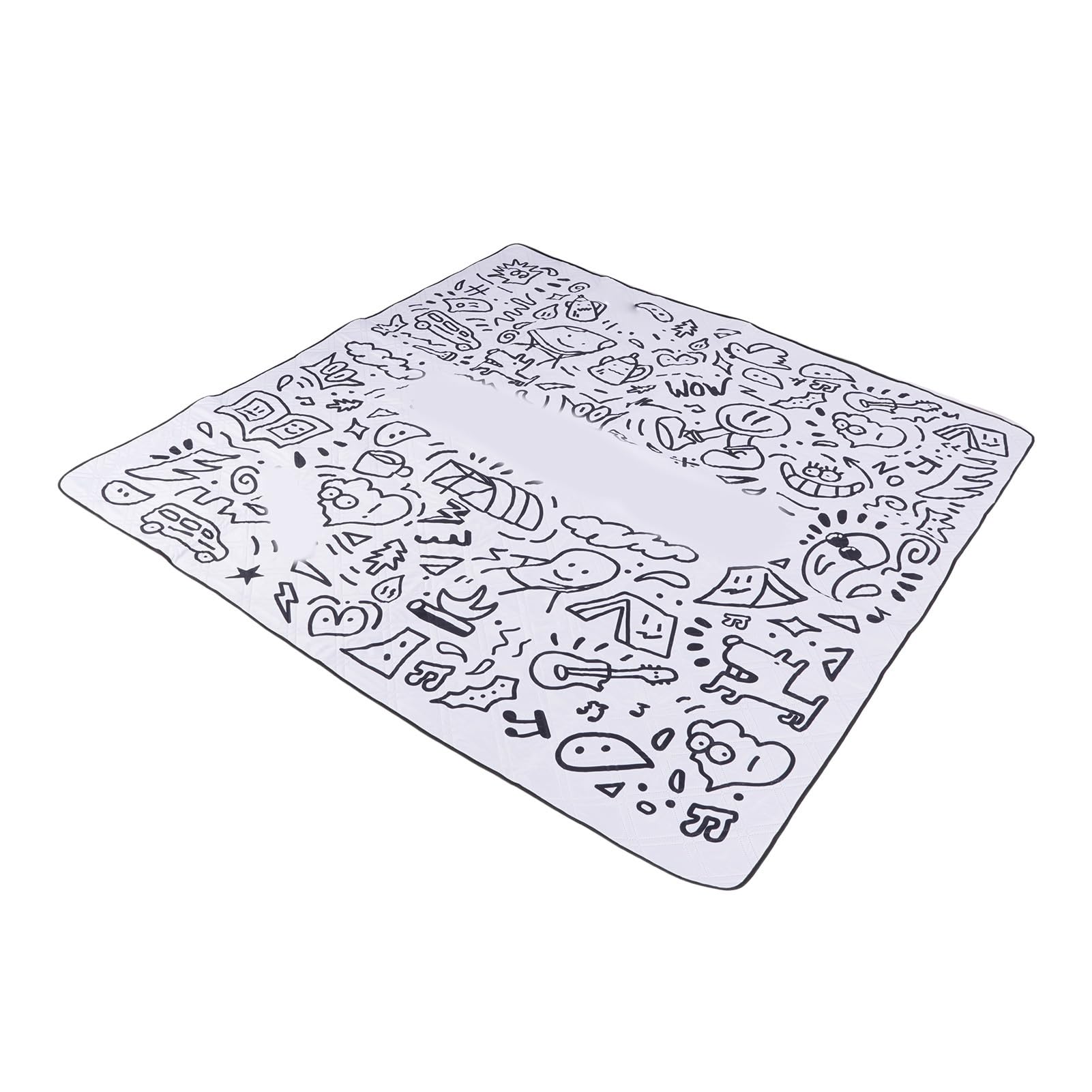 Coperta da picnic grande, spessa, impermeabile, per viaggi all'aperto, campeggio, 2 m, lavabile in lavatrice, morbido tessuto pongee (bianco)