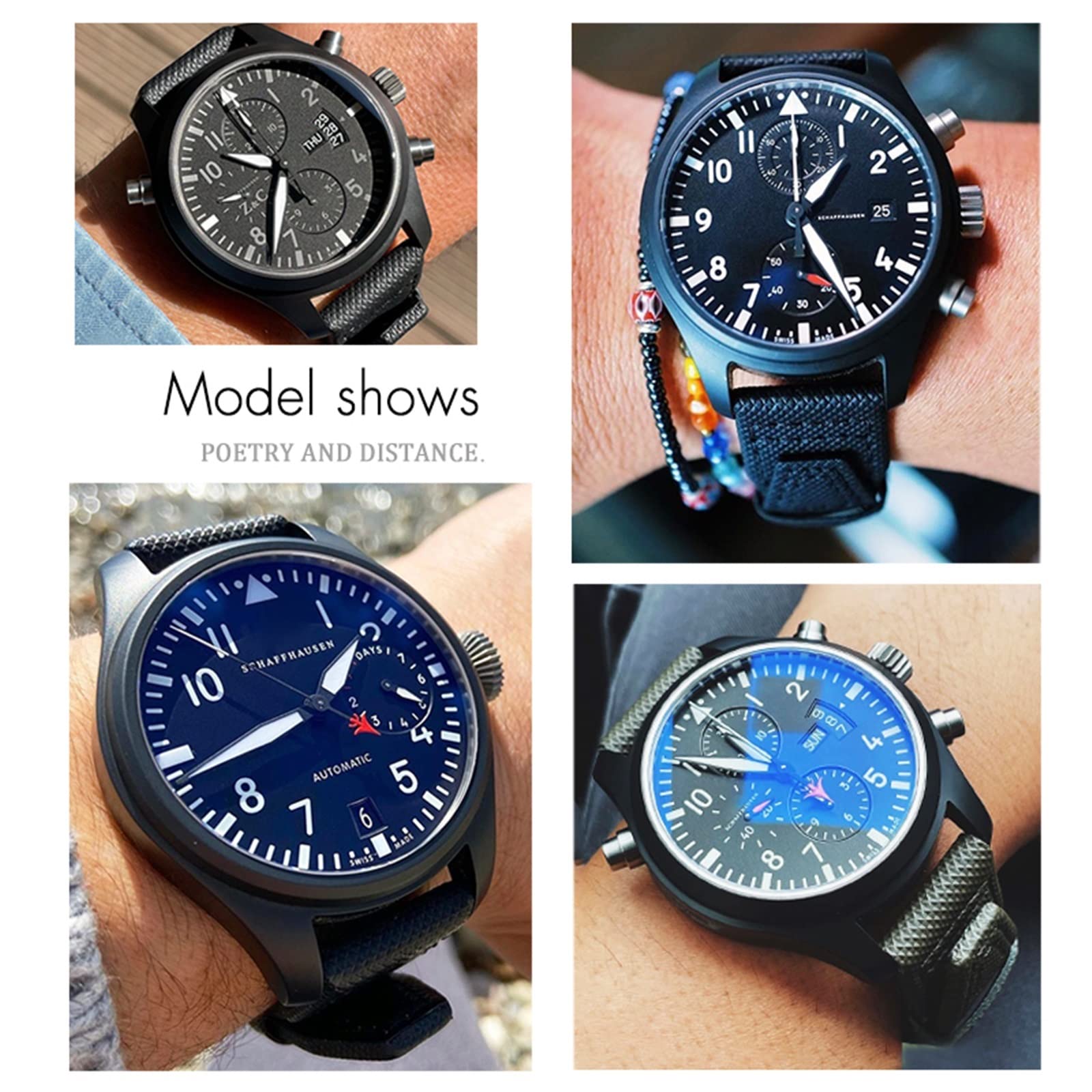 Amazon.co.jp: 20mm 21mm ブルー ナイロン ウォッチバンド IWC ポート