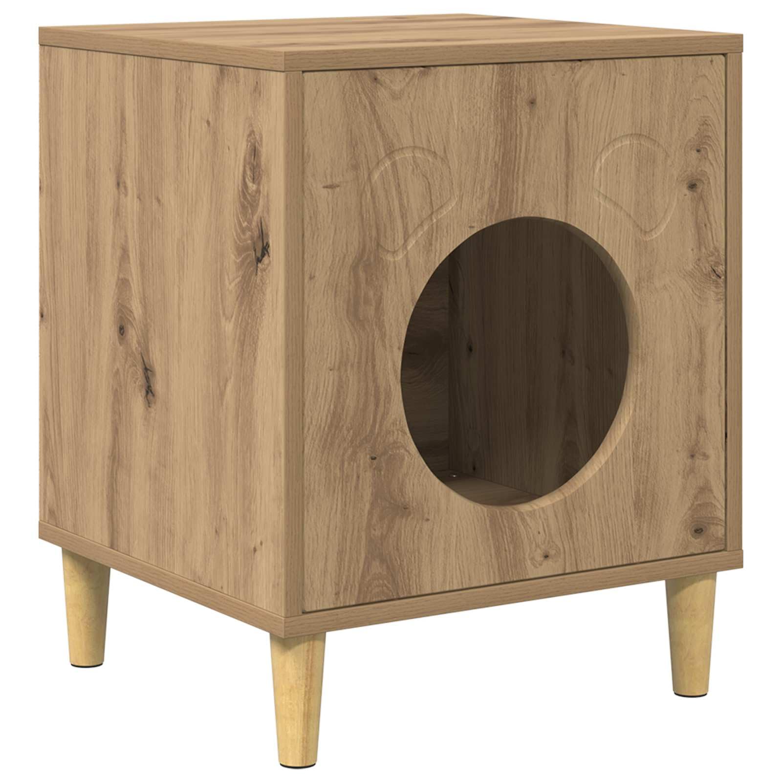 Niche moderne pour chats en bois d'ingénierie et style épuré chêne
