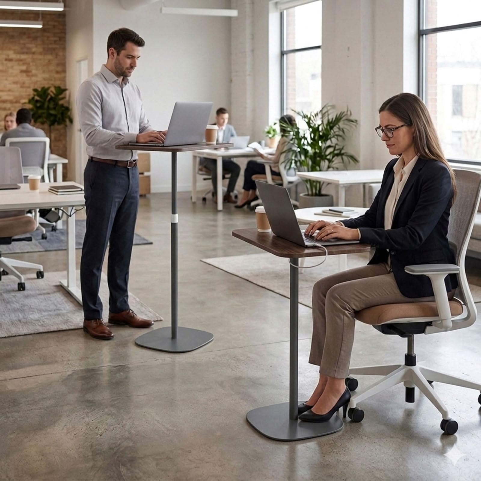 Stehpult Höhenverstellbar Schreibtisch Mobiler Stehtisch mit 46–120cm Laptop Ständer Verstellbarer Beistelltisch für Studienarbeiten, beweglicher Computertisch für Büros/Bett und Sofa (Schwarz)