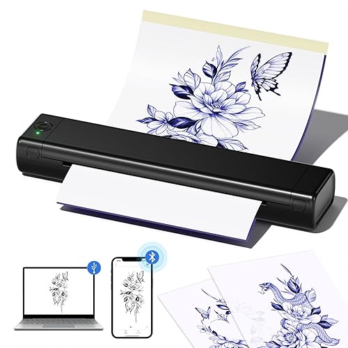 Impresora de plantillas de tatuaje, M08F impresora de tatuaje Bluetooth para teléfono y PC, impresora de plantillas para tatuajes, impresora térmica