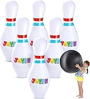 Vista 1 de JOYIN Juego de bolos inflables gigantes para niños y adultos, juegos para fiestas de Navidad y cumpleaños, juguetes educativos para desarrollar