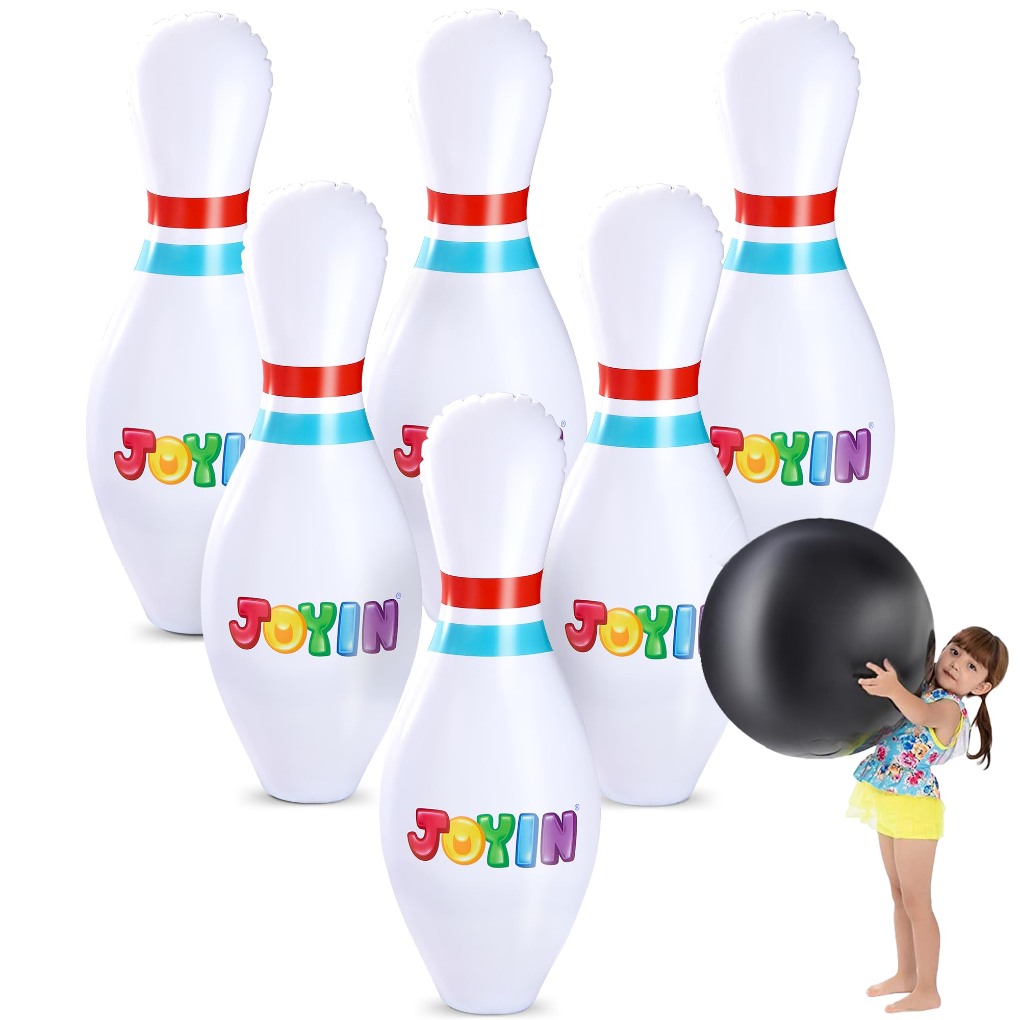 Photo 1 of JOYIN Giant Inflatable Bowling Set for Kids and Adults, Christmas Birthday Party Games, Kids Education Motor Skills Toys