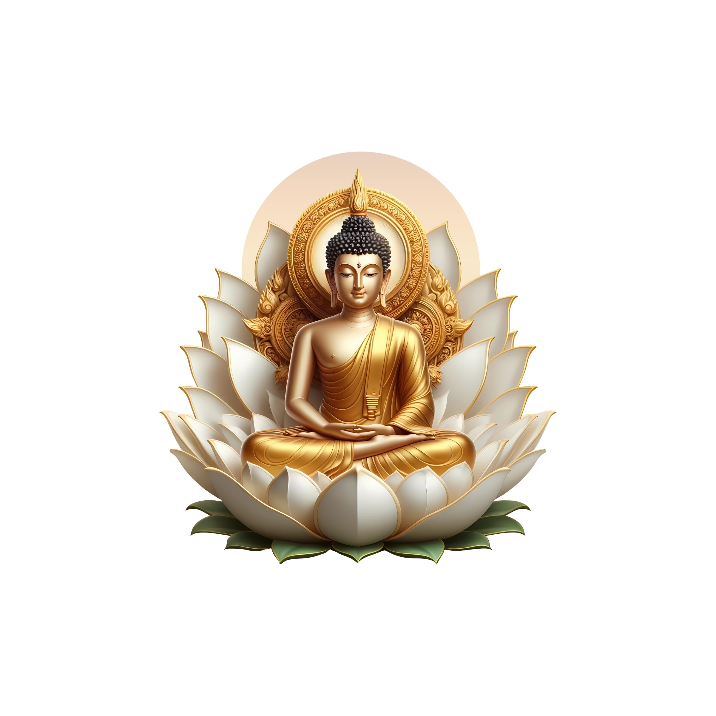 CreativeEdge Lord Buddha Multicolor Decorative Wall Sticker (46 Cm x 46 Cm)-image-7