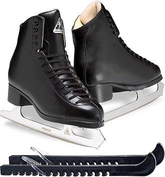 Jackson Ultima Softec Elite/Nova Figure Ice Skates for Men/Boys with Mark-II Blades Bundle with Skate Guards, Just Launched 2023