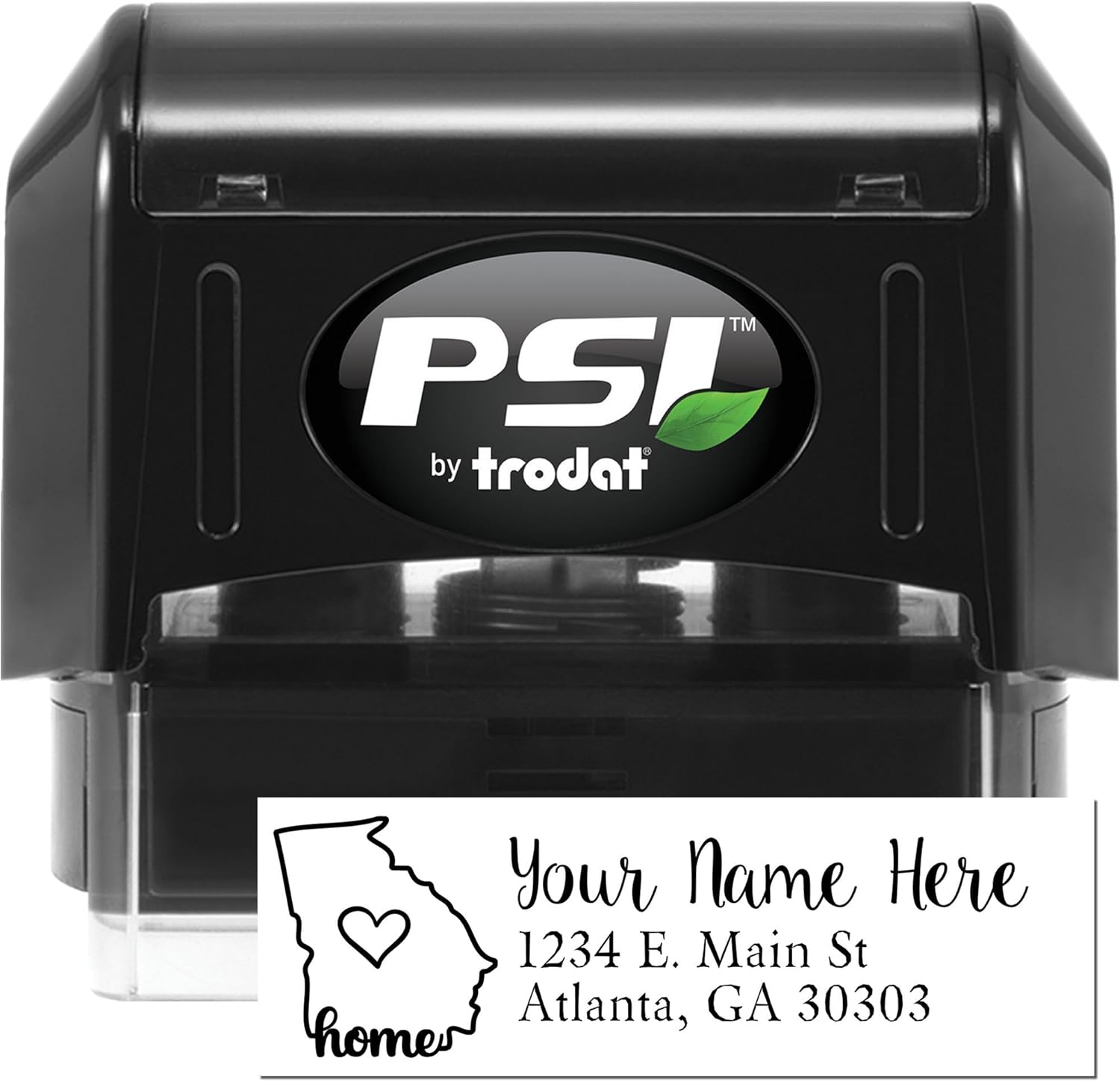 Georgia State Love Professional Pre-Inked Return Address Stamp for Bookplates, Custom Self-Inking Rubber Stamper with Pride Design, Personalized Mailing Labels, 7/8 X 2-1/4 Inches
