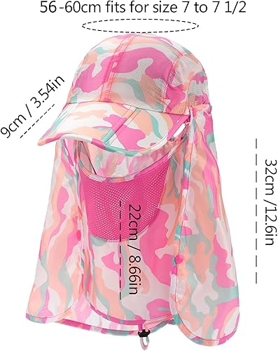 Miniatura 6 de Sombrero de pesca plegable para hombres y mujeres, sombrero de playa con solapa para el cuello