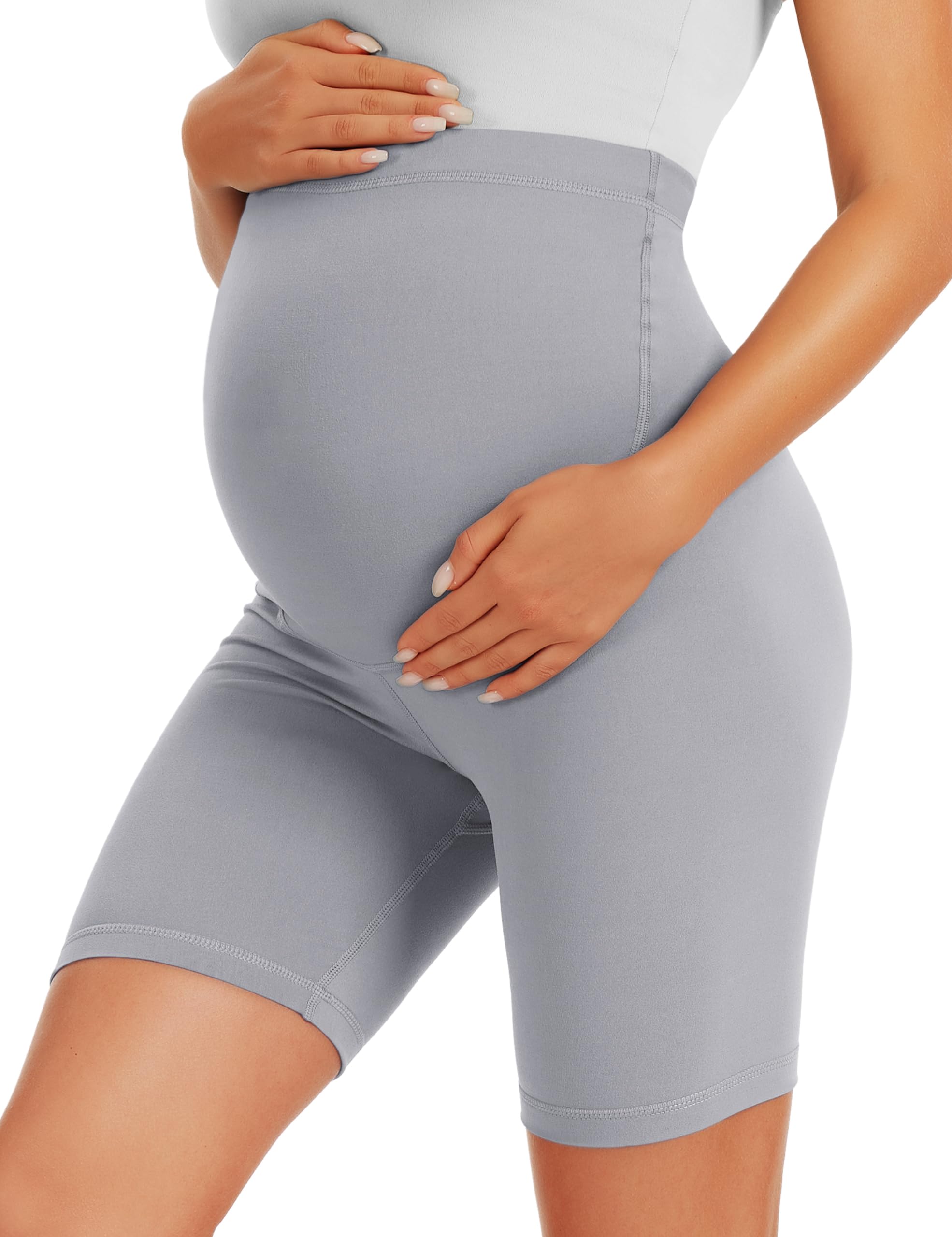 BONVIGOR Pantalones Cortos de Maternidad sobre el Vientre, Pantalones Cortos de Motorista para Embarazadas, Pantalones Cortos de Entrenamiento, Yoga, Pantalones atléticos Activos para Mujeres