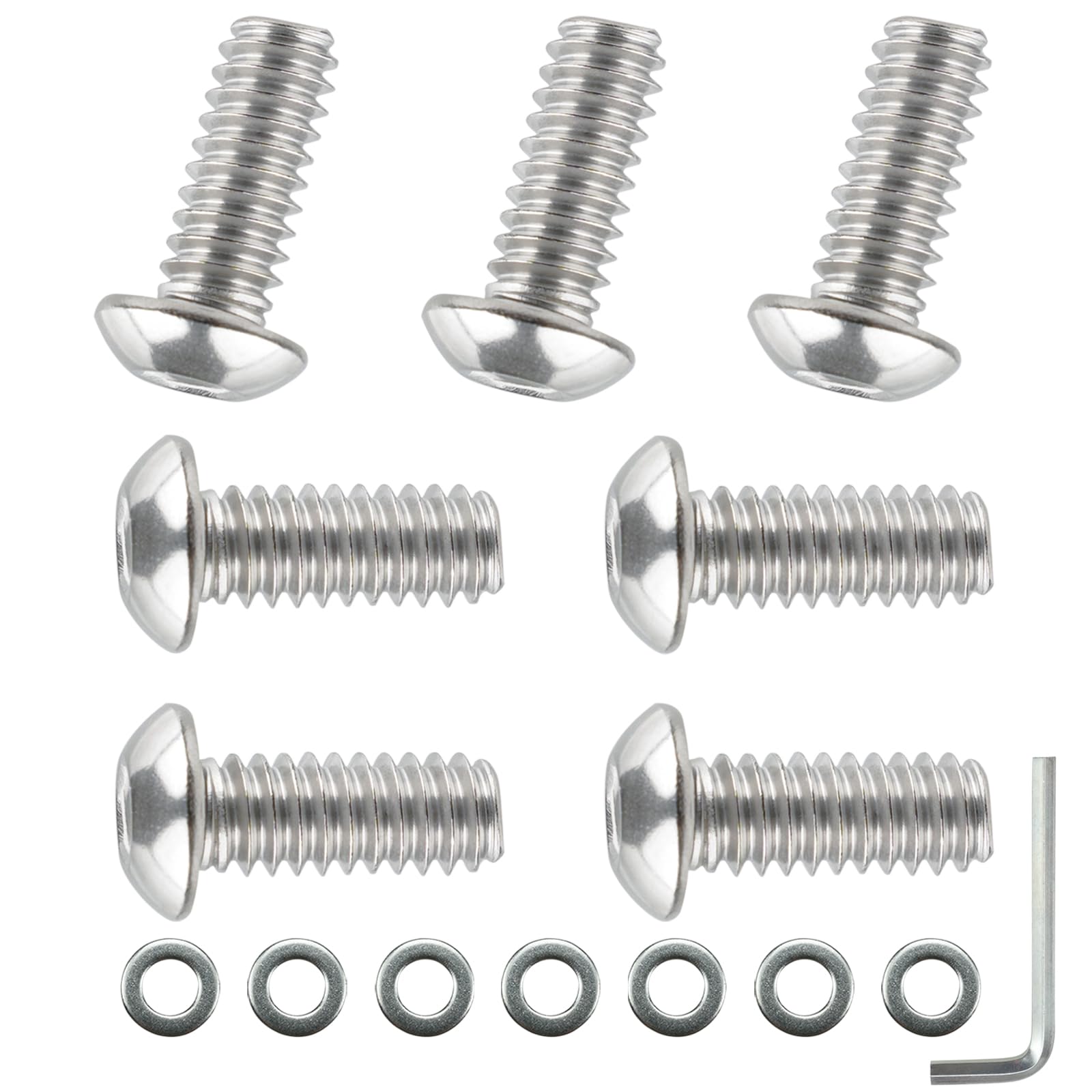 15PCS Windshield Bolts Batwing Inner Fairing Screws with Washers Set Stainless Steel Fit for Harley Touring Models Street Glide, Electra Glide, Trike Glide 1996-2013