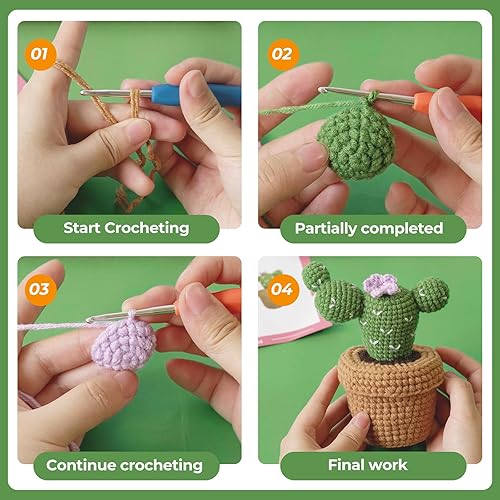 Miniatura 5 de Kit de ganchillo para principiantes, kit de inicio de ganchillo con tutoriales en video paso a paso, kits de aprendizaje para adultos y niños,