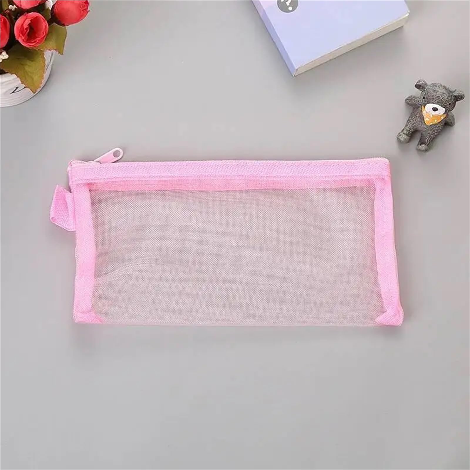 bolsas Ziploc reutilizables, Paquete multicolor de 20x10,7 cm 20 útiles escolares lápiz y bolígrafo(Pink)