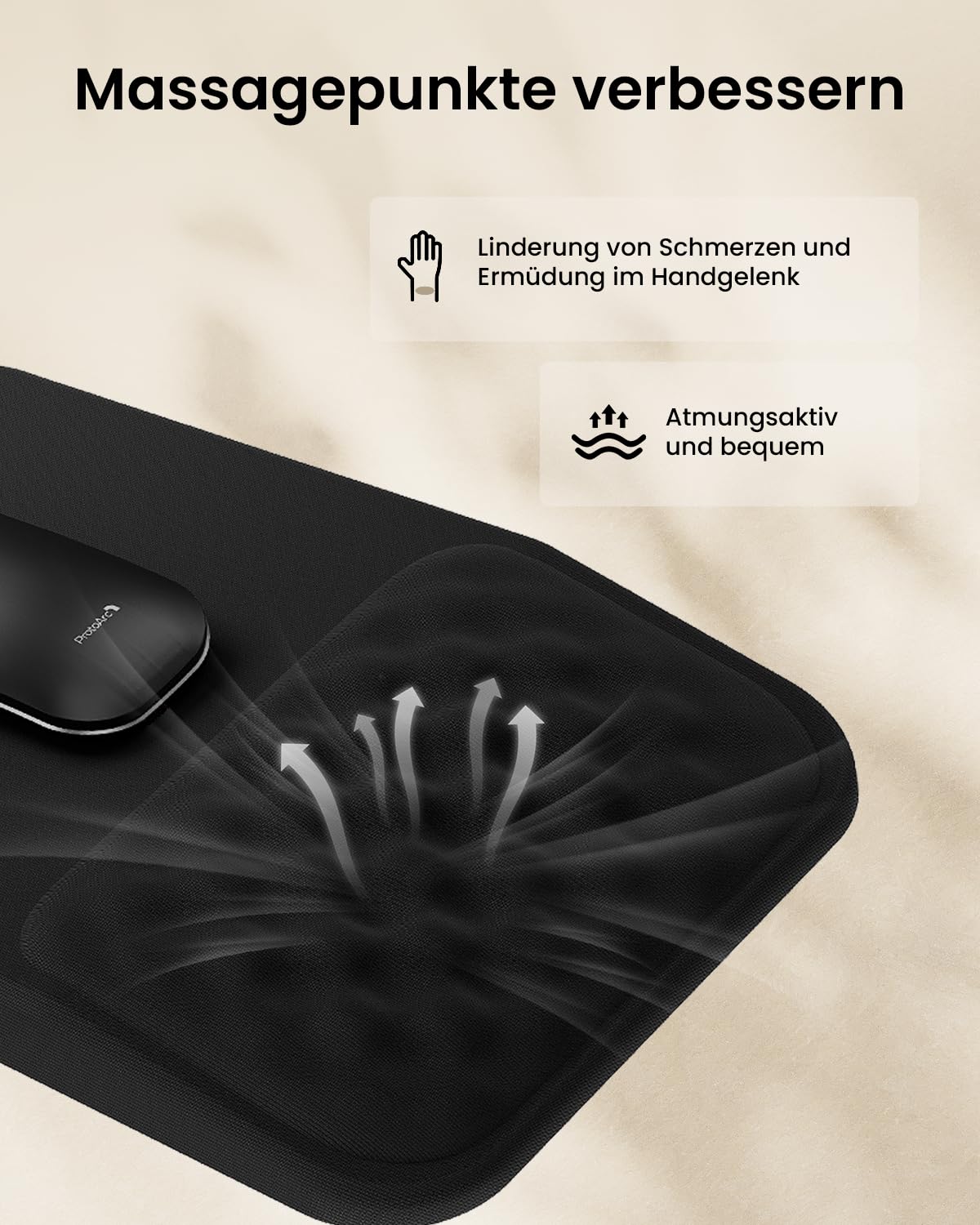 ProtoArc Mauspad mit Handgelenkauflage und EM11 NL Ergonomische Vertikale Maus Grün