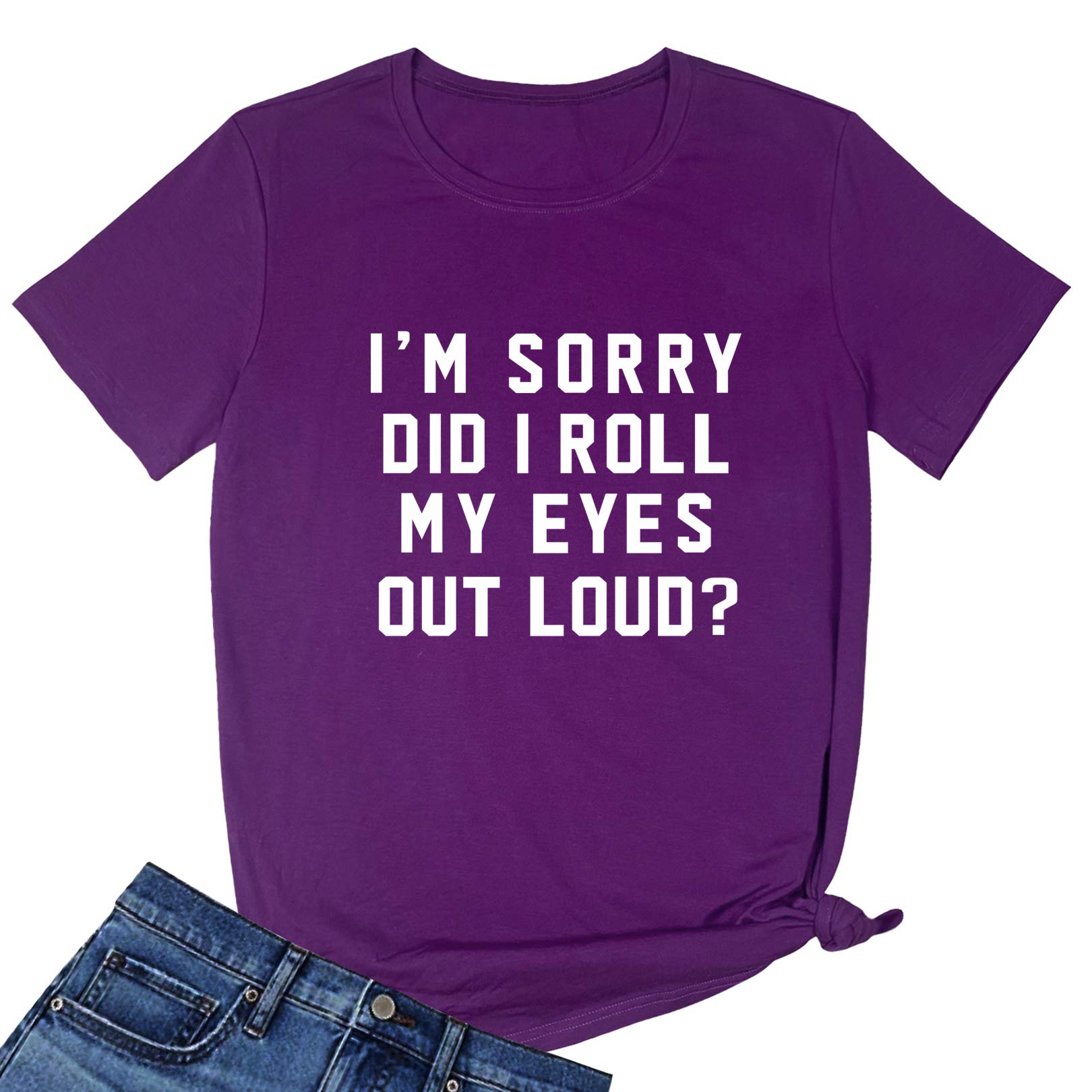 LOOKFACE Women I'm Sorry Did I Roll Summer Graphic Cute Tee Shirts