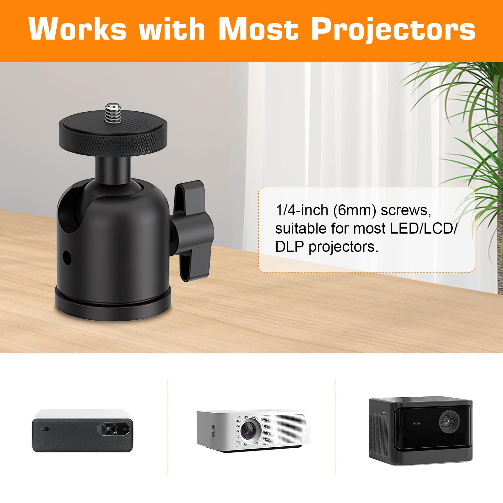 Support videoprojecteur, support projecteur, pied videoprojecteur sur pied | Capacité de charge de 5 kg, réglable en hauteur, pivotant à 360°, tige de support en métal épais, base en métal stable