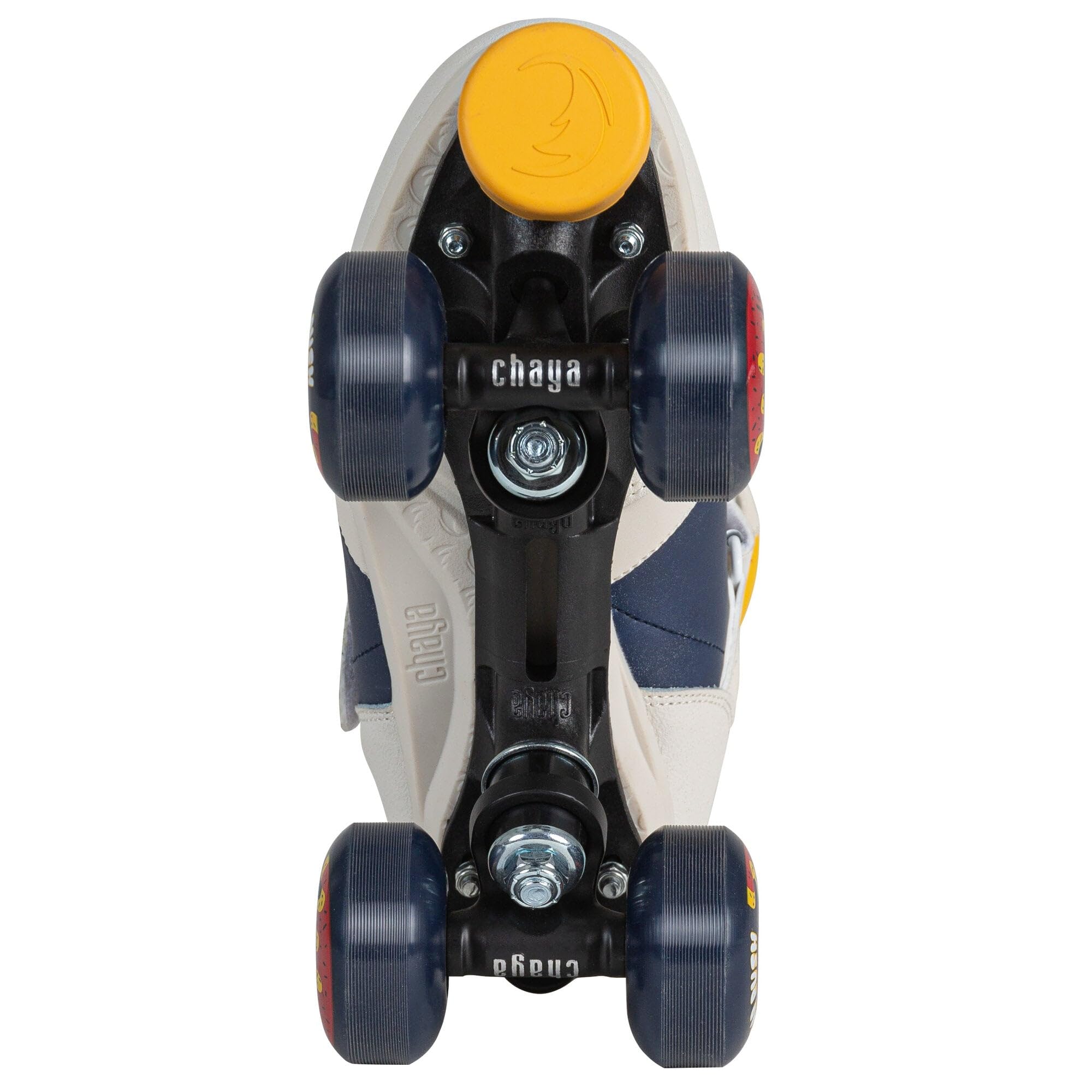 Chaya Patins à roulettes Jump Off White - Pour homme et femme - Look rétro - Pour rollers disco - Chaussures à roulettes en blanc