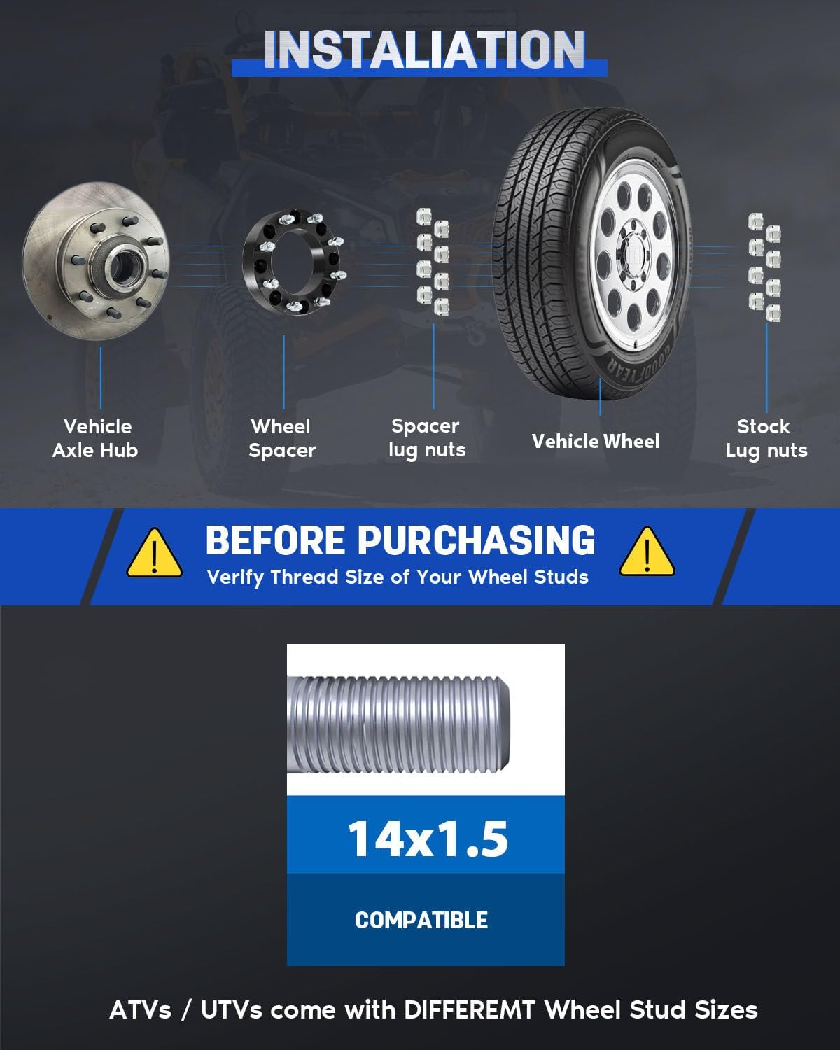 ECCPP 4PCS 8x210 to 8x210 Wheel Spacers 2 inch 8 Lug 14x1.5 154mm hub bore Compatible with 2011-2018 for Silverado 3500 2011-2024 for Silverado 3500 HD