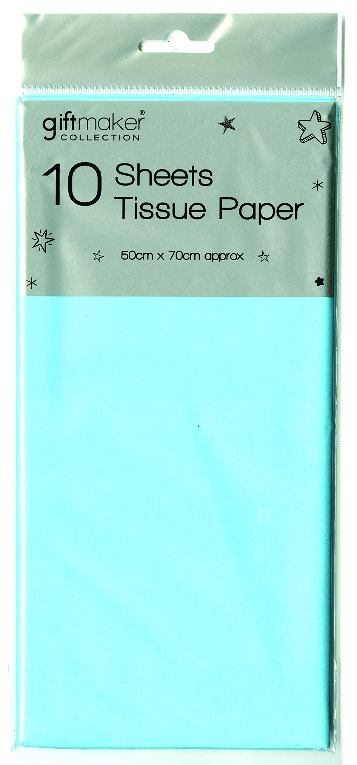 Giftmaker Collection Blue 10X Coloured Tissue Paper Sheets Gift Present Hamper Wrapping Acid Free 50X70cm - Light