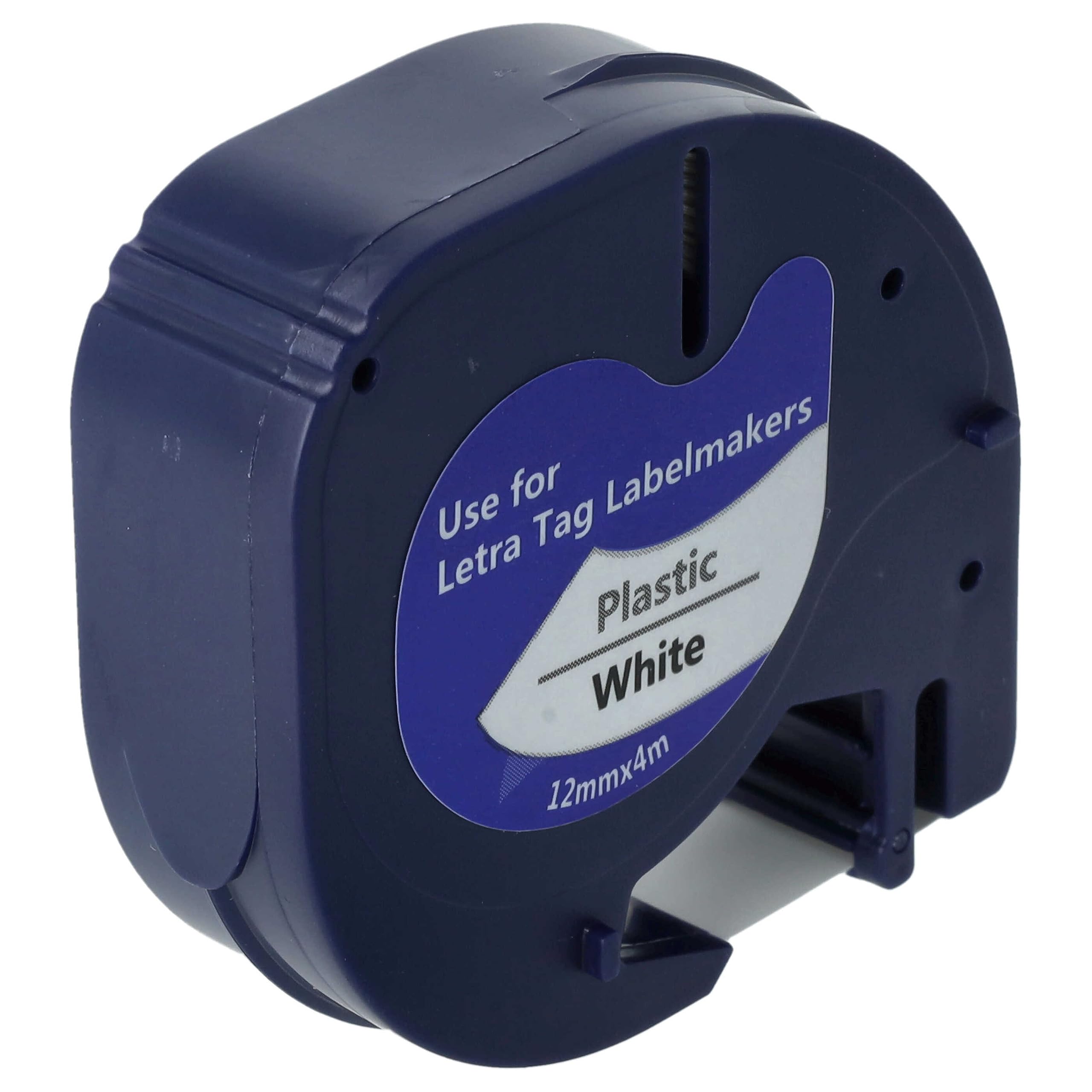 vhbw 50x Cassetta nastro in plastica sostituisce Dymo S0721610, 91201 per etichettatrice 4m x 12 mm nero su bianco