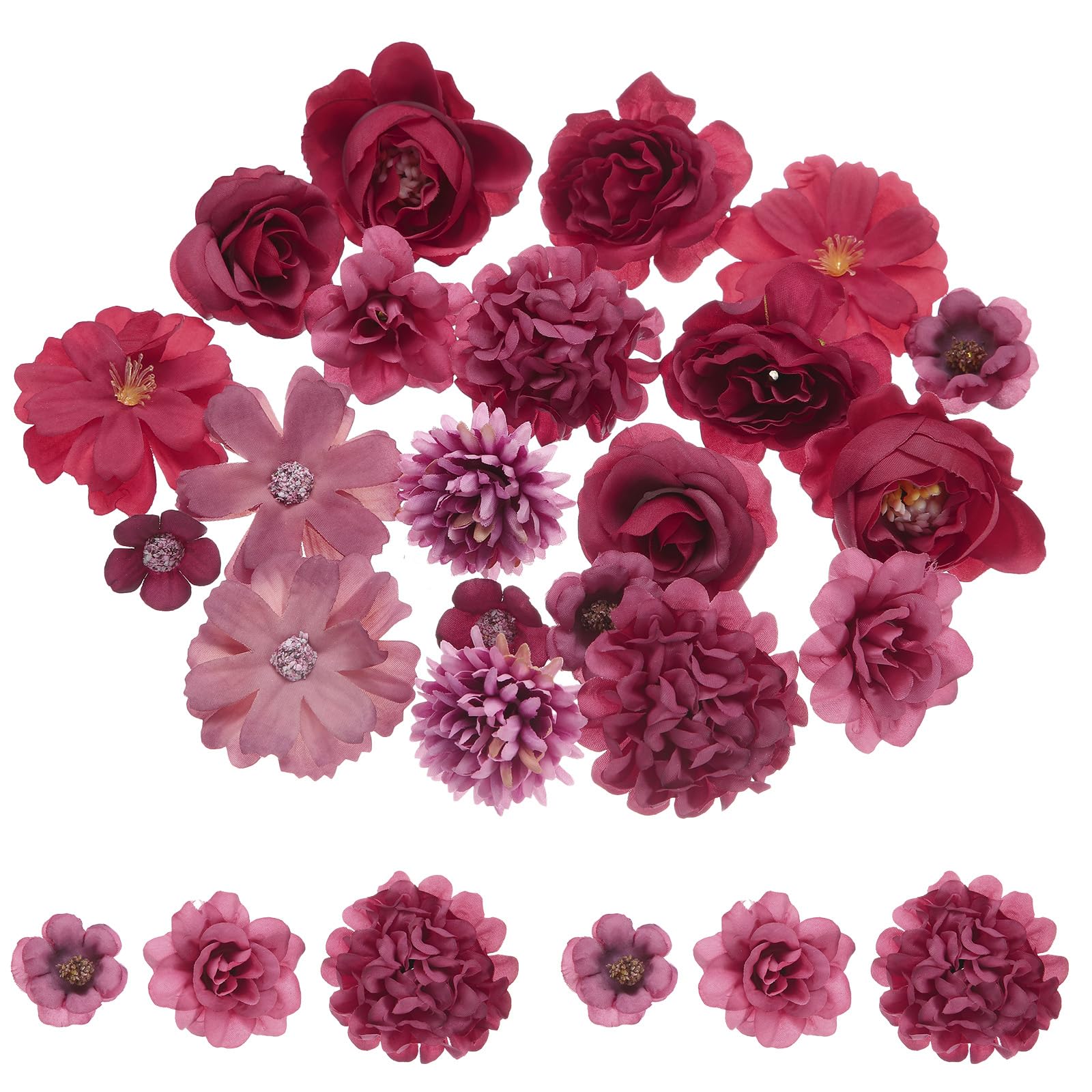 Mini fleurs artificielles en vrac rouge pour déco de mariage et fêtes