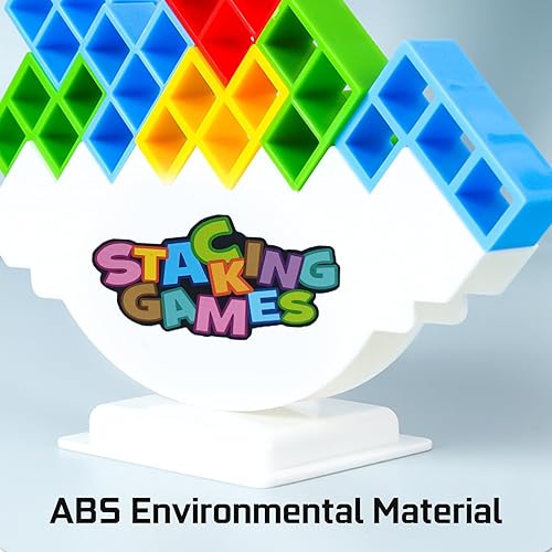 Miniatura 3 de Juego de bloques de equilibrio Tetra Tower de 96 piezas, juegos de mesa para 2 jugadores+juegos familiares, fiestas, viajes, niños y adultos,