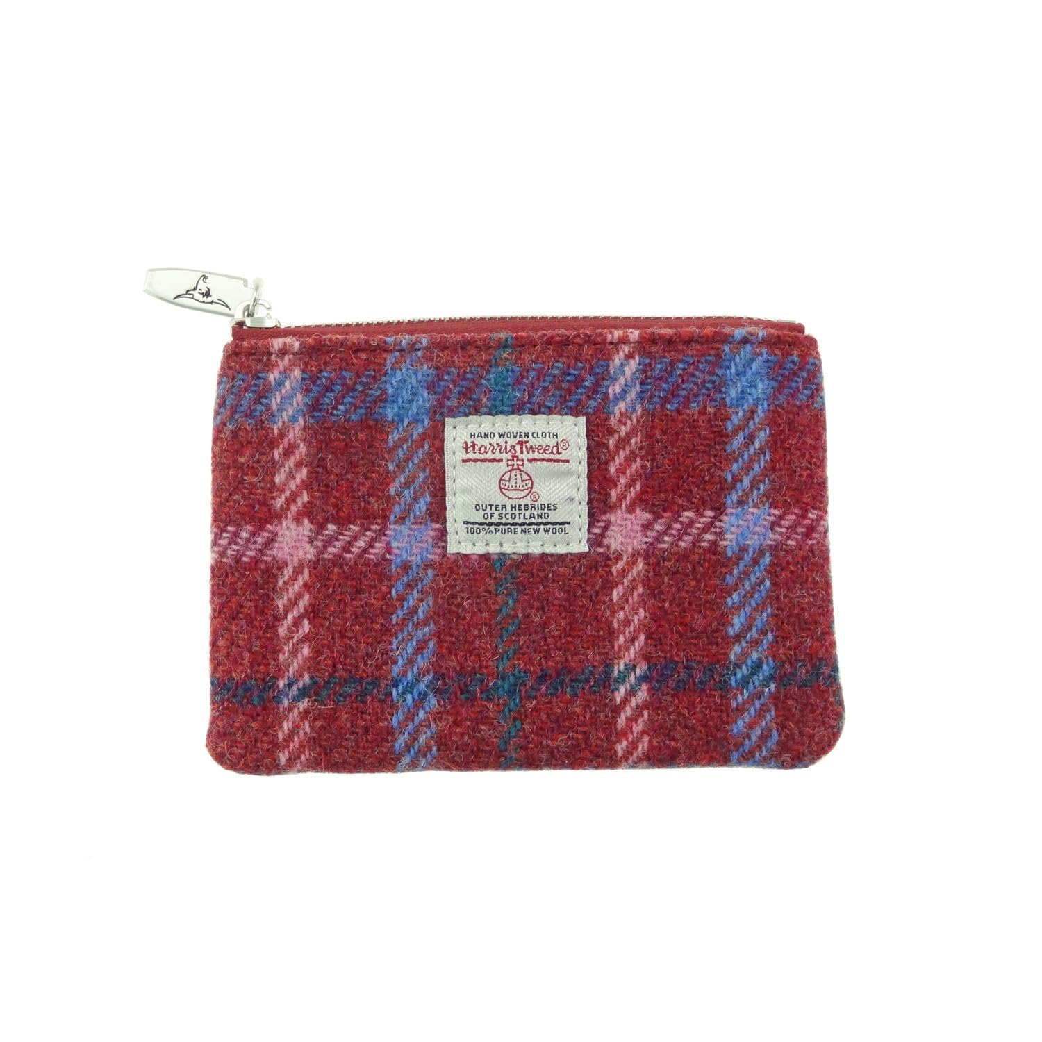 Glen Appin Harris Tweed 'Eriskay' Small Zip Coin Purse (Colour 151 Rust Red)